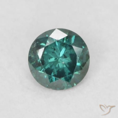0.07ct طبيعي أخضر الماس, دائري, قليلا جدا, Photo A
