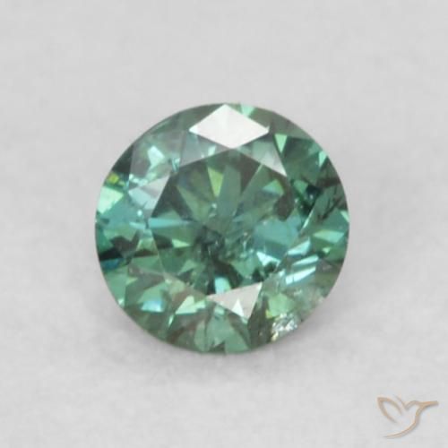 0.08ct طبيعي أخضر الماس, دائري, قليلا جدا