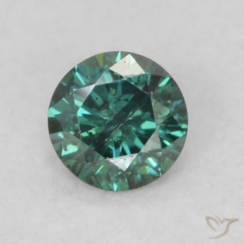 0.09ct طبيعي أخضر الماس, دائري, قليلا جدا