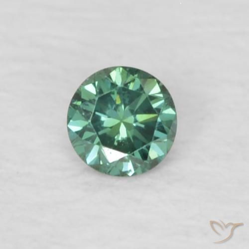 0.04ct طبيعي أخضر الماس, دائري, VVS