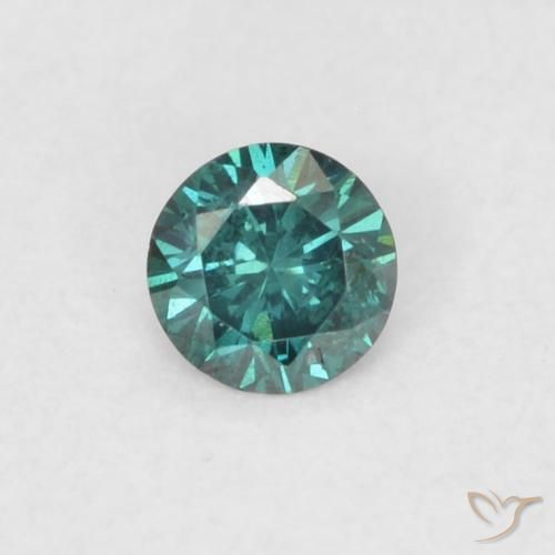 0.07ct طبيعي أخضر الماس, دائري, قليلا جدا