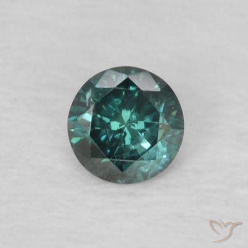 0.09ct طبيعي أخضر الماس, دائري, قليلا جدا
