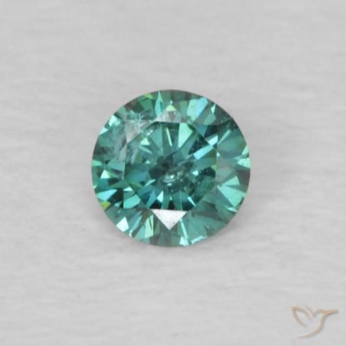 0.07ct طبيعي أخضر الماس, دائري, قليلا جدا