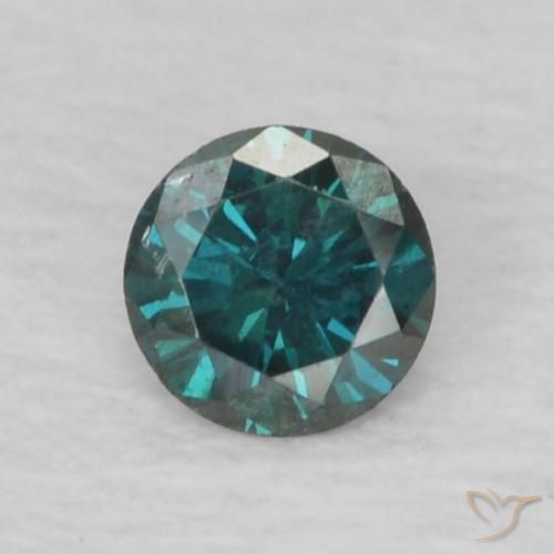 0.06ct طبيعي أخضر الماس, دائري, قليلا جدا