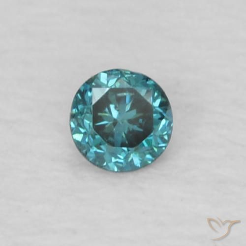 0.04ct طبيعي أزرق الماس, دائري, قليلا جدا