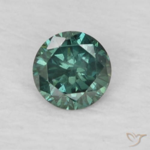 0.06ct طبيعي أخضر الماس, دائري, قليلا جدا