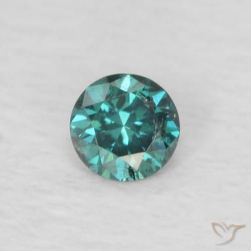 0.03ct طبيعي أخضر الماس, دائري, قليلا جدا