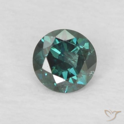 0.06ct طبيعي أخضر الماس, دائري, قليلا جدا