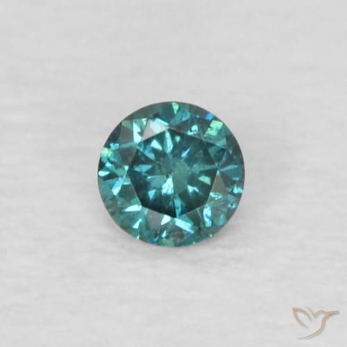 0.04ct طبيعي أزرق الماس, دائري, قليلا جدا