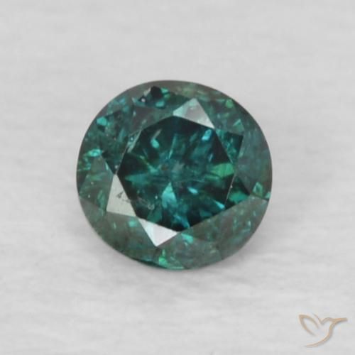 0.08ct طبيعي أخضر الماس, دائري, قليلا جدا
