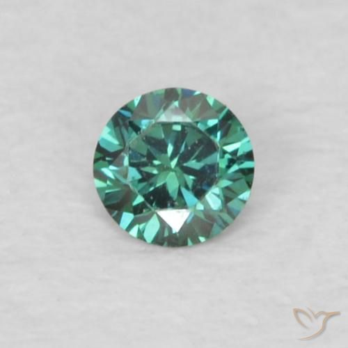 0.04ct طبيعي أخضر الماس, دائري, VVS