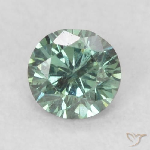 0.09ct طبيعي أخضرالنعناع الماس, دائري, SI