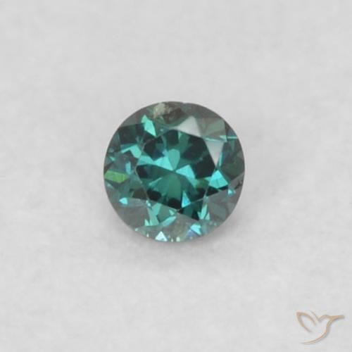 0.02ct طبيعي أخضر الماس, دائري, قليلا جدا