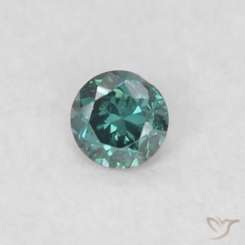 0.02ct طبيعي أخضر الماس, دائري, قليلا جدا