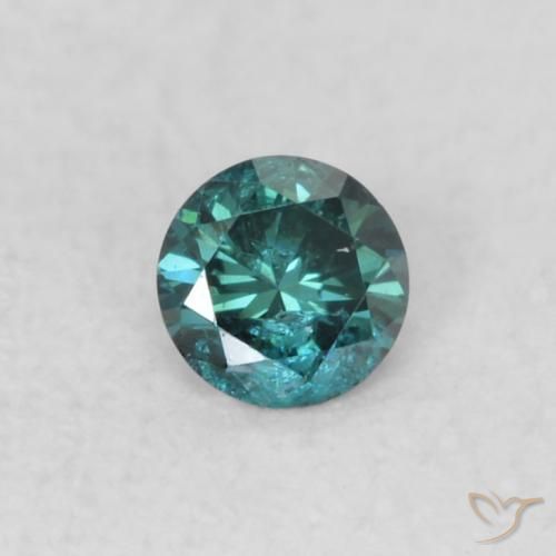 0.07ct طبيعي أزرق الماس, دائري, SI