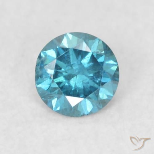 0.08ct طبيعي أزرق الماس, دائري, قليلا جدا