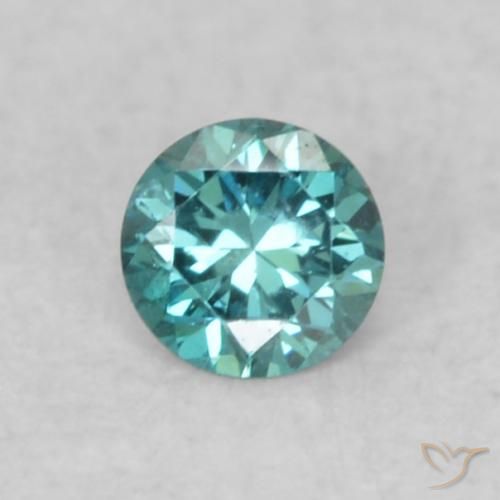 0.07ct طبيعي أزرق الماس, دائري, VS-SI