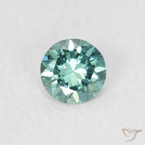 0.06ct طبيعي أخضر الماس, دائري, VVS-VS