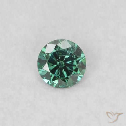 0.02ct طبيعي أخضر الماس, دائري, قليلا جدا
