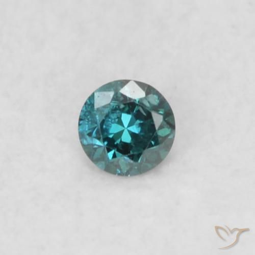 0.02ct طبيعي أزرق الماس, دائري, قليلا جدا