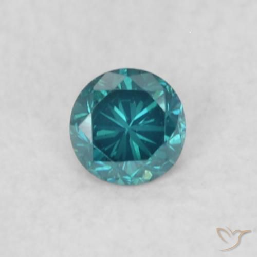 0.04ct طبيعي أزرق الماس, دائري, قليلا جدا