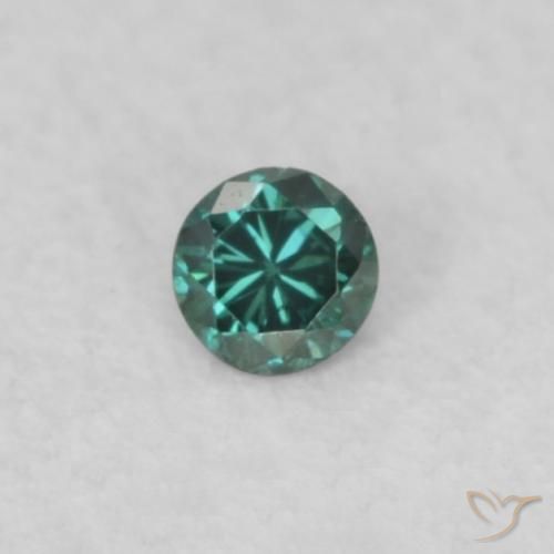 0.02ct طبيعي أخضر الماس, دائري, قليلا جدا