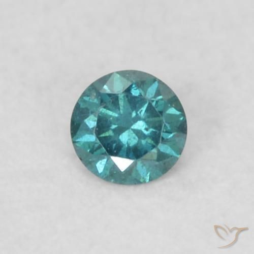 0.03ct طبيعي أزرق الماس, دائري, قليلا جدا