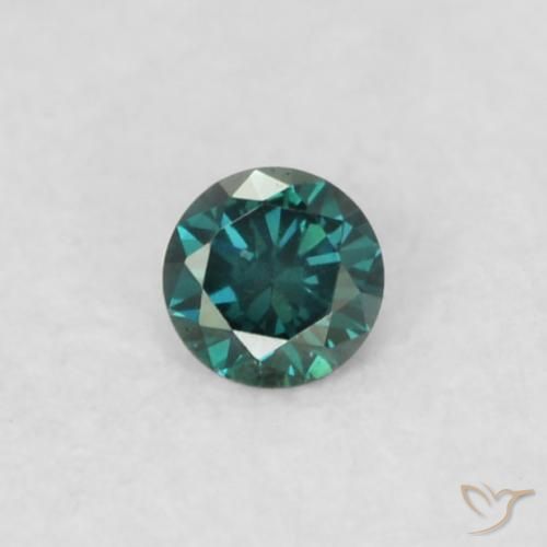 0.02ct طبيعي أخضر الماس, دائري, قليلا جدا