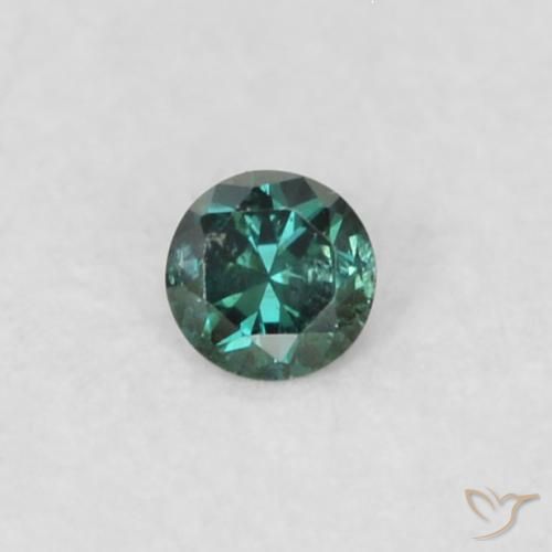 0.02ct طبيعي أخضر الماس, دائري, قليلا جدا