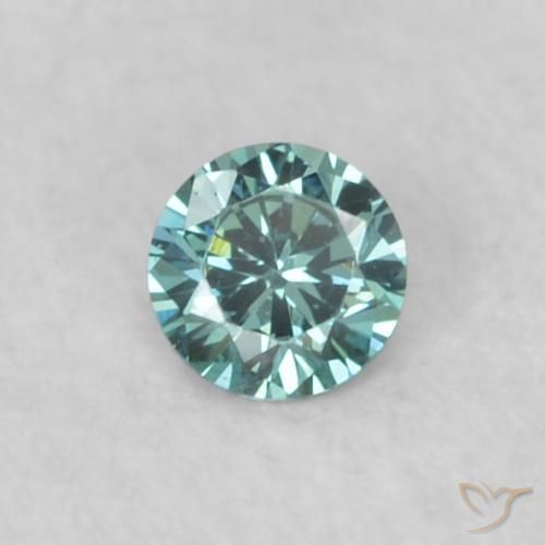 0.03ct طبيعي أزرق الماس, دائري, قليلا جدا