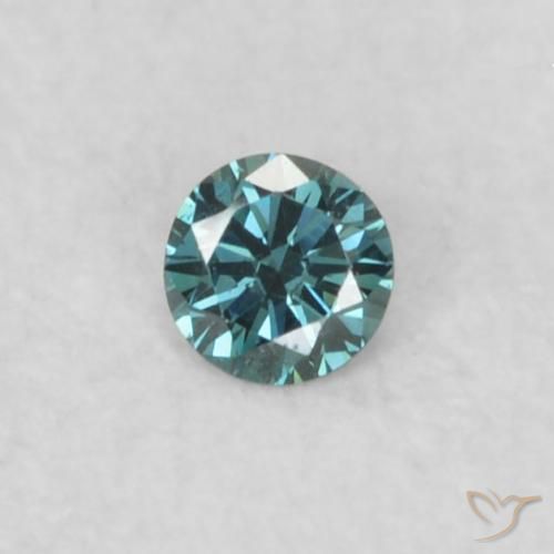 0.03ct طبيعي أزرق الماس, دائري, قليلا جدا