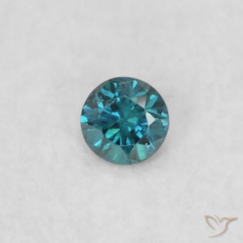 0.02ct طبيعي أزرق الماس, دائري, قليلا جدا