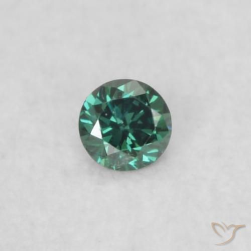 0.02ct طبيعي أخضر الماس, دائري, قليلا جدا