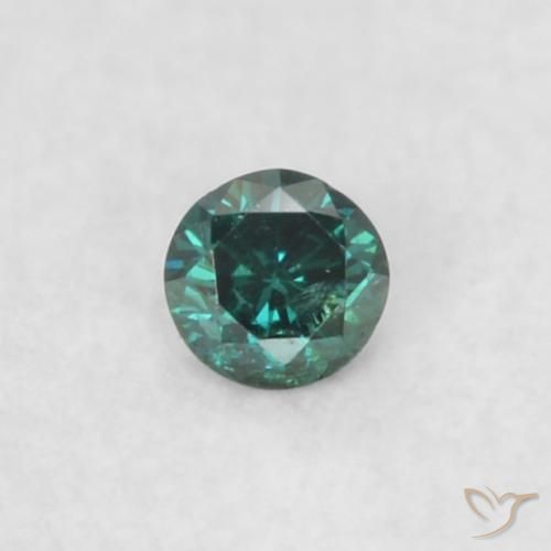 0.03ct طبيعي أخضر الماس, دائري, قليلا جدا