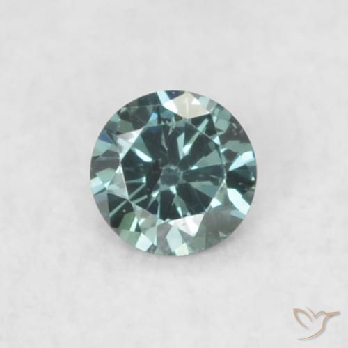 0.03ct طبيعي أزرق الماس, دائري, قليلا جدا