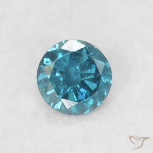 0.05ct طبيعي أزرق الماس, دائري, قليلا جدا