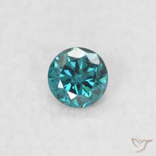 0.02ct طبيعي أزرق الماس, دائري, قليلا جدا