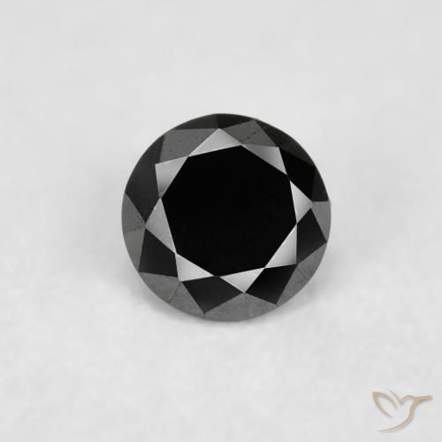 0.03ct طبيعي أسود الماس, دائري, غير شفاف
