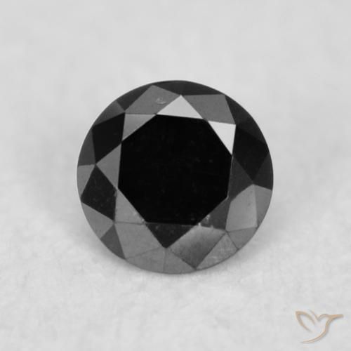 0.03ct طبيعي أسود الماس, دائري, غير شفاف