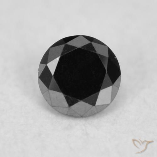 0.02ct طبيعي أسود الماس, دائري, غير شفاف