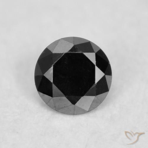 0.02ct طبيعي أسود الماس, دائري, غير شفاف
