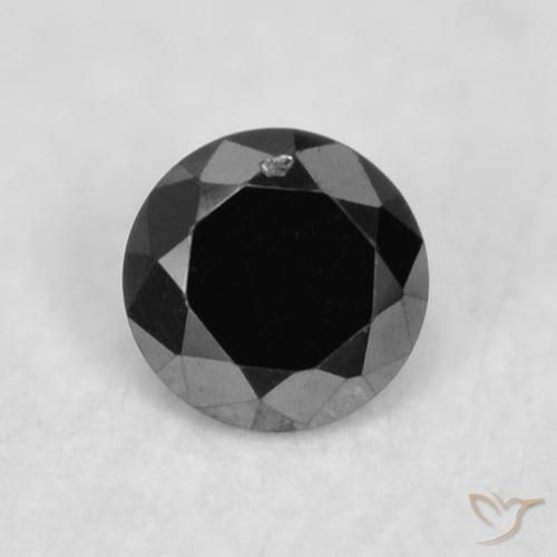 0.02ct طبيعي أسود الماس, دائري, غير شفاف