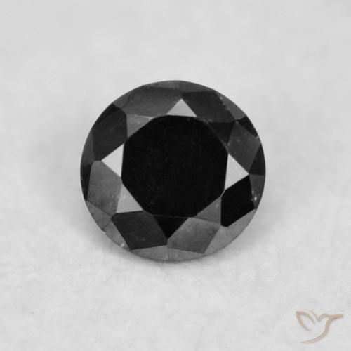 0.02ct طبيعي أسود الماس, دائري, غير شفاف