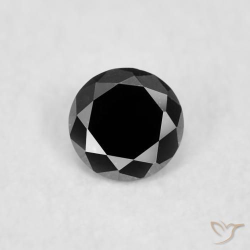 0.03ct طبيعي أسود الماس, دائري, غير شفاف