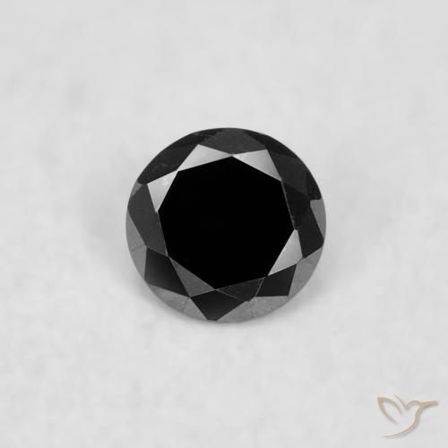 0.02ct طبيعي أسود الماس, دائري, غير شفاف