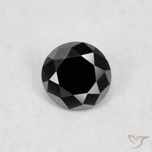 0.03ct طبيعي أسود الماس, دائري, غير شفاف