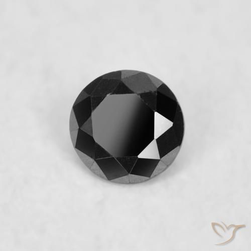 الماس أسود طبيعي، دائري، 0.03 قيراط، غير شفاف
