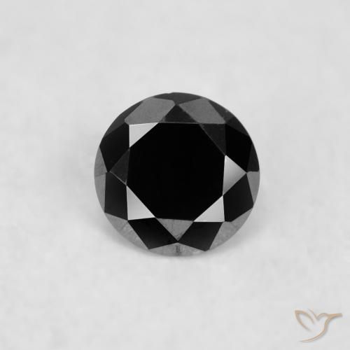 0.02ct طبيعي أسود الماس, دائري, غير شفاف