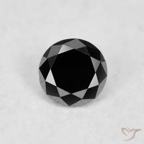 0.03ct طبيعي أسود الماس, دائري, غير شفاف