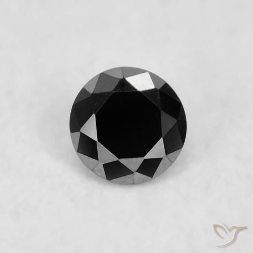 0.03ct طبيعي أسود الماس, دائري, غير شفاف